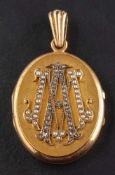 A Victorian, gold, rose-cut diamond and seed pearl locket,