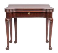 A late George II or George III mahogany combined tea and card table, circa 1760,