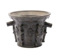 A late 17th century bronze French mortar: of traditional design,