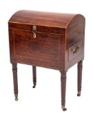 A Regency mahogany and sycamore strung cellaret, early 19th century,