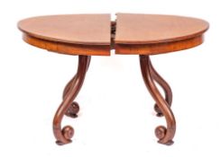 A Continental mahogany extending dining table in Biedermaier taste, 19th century,