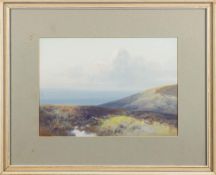 Frederick John Widgery [1861-1942]- View to the North Devon Coast,:- signed, gouache, 25 x 34cm.