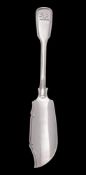 A Victorian silver Fiddle and Thread pattern butter knife, maker Samuel Hayne & Dudley Cater,
