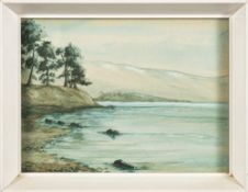 * Norman Leslie Capener [1898-1975]- Lake landscape near Leenane, Ireland,:- signed with a monogram,