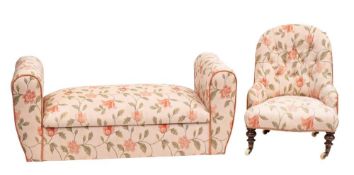 A Victorian button upholstered nursing chair,