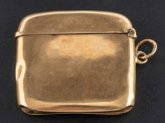 A 9ct gold vesta case by Asprey,: with sponsor's mark 'A & Co Ltd', hallmarks for London, 1910,