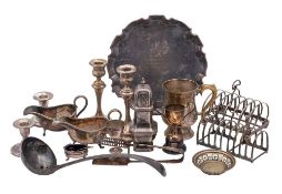 A pair of George V silver candlesticks, maker James Deakin & Sons, Chester,