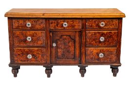 A Victorian decorated pine dresser, third quarter 19th century,