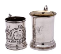 A Victorian silver christening mug, maker George Richards, London, 1844: monogrammed,