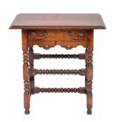 A Victorian oak lowboy in late 17th / early 18th century taste, late 19th century,
