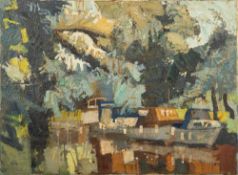 * Samuel Dodwell [1909-1990]- Boats on The Thames,:- signed bottom right,