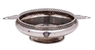 A George V silver fruit bowl, maker Philip Hanson Abbot, Birmingham 1919: inscribed,