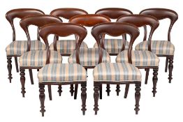 A set of nine George IV or William IV mahogany dining chairs, circa 1830,