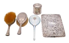 A late Victorian silver dressing table tray, maker William Comyns & Sons, London,