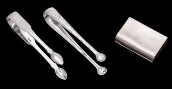A pair of late Georgian provincial silver sugar tongs, maker Isaac Parkin, Exeter,
