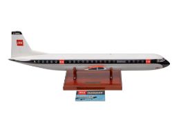 A large scale model of a Vickers Vanguard fuselage: with cutaway sides,