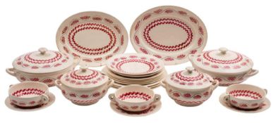 A Clarice Cliff Bizarre part dinner service designed by Milner Gray for the 1934 Harrods Art in