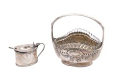 A German silver sugar basket,