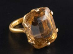 A 22ct gold, mixed-cut citrine dress ring,: estimated citrine weight ca.