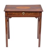 An Edwardian mahogany and marquetry side table, early 20th century,
