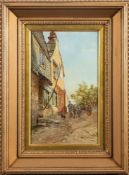 Attributed to Henry Martin [1835-1908]- Fisherman's cottage, Looe; Farmer, dog and donkey cart,