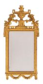 An Italian carved and giltwood framed wall mirror in Neoclassical taste, circa 1875,