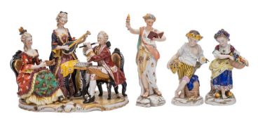 A mixed group of late 19th/early 20th century Continental porcelain: in 18th century style