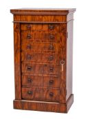 An early Victorian rosewood Wellington specimen chest, circa 1840,