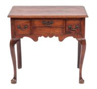 A late George II walnut lowboy, mid 18th century,