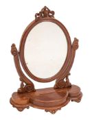 A Victorian mahogany dressing table mirror, last quarter 19th century,
