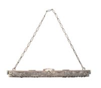 A Dutch white metal purse frame: of slim rectangular form decorated with figures and windmills, 20.