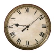 A large wooden dialled Georgian wall clock: the eight-day duration,