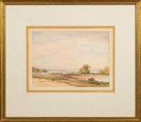 Charles Harrington [1865-1943]- Cattle crossing a bridge, Lewes, Sussex,:- signed, watercolour,