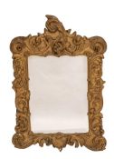 A gilt composition framed rectangular wall mirror, late 19th century,