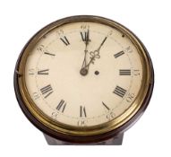 A small Georgian mahogany wall clock: the eight-day duration 'A' shaped timepiece fusee movement