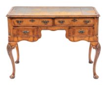 A walnut writing or dressing table in George II taste, 20th century,