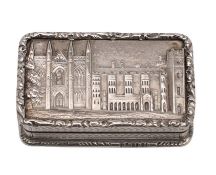 A William IV silver castle top vinaigrette, maker Taylor and Perry, Birmingham,