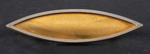 A silver navette-shaped brooch,: with maker's mark 'JN', hallmarks for London, 2002, length ca. 7.