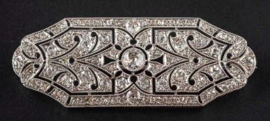 A Belle Epoque old and single-cut diamond, mille-grain-set, openwork brooch,