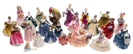 Twenty two Royal Doulton figures: comprising Beverly, Daydreams, Croquet, Lilac Time, Hillary,