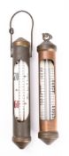 A copper and brass brewing thermometer by Joseph Long Ltd, London,