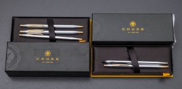 Three Cross plated ball pens,