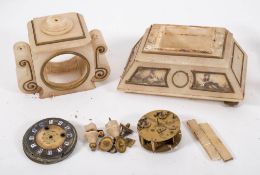 A white onyx Edwardian French clock case and associated eight-day duration movement stamped Hy.