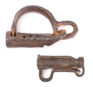 Two steel cannon locks, possibly 18th century: 12.