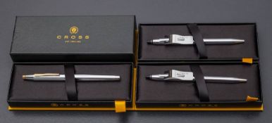 Two Cross 'Lust Chrome' ball pens and matching rolller ball pen: boxed (3)