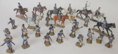 A collection of 35mm white metal painted Napoleonic figures: includes Prussian infantry, cavalry,