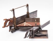 Stanley (USA) A 1-2-12 adjustable mitre box; with Disston tenson saw and an Ulmia No.