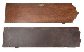 Two oak longcase doors: from early 19th century cases.