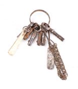 Five small Bramah lock keys: (5)