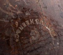 A 16 1/2 inch beech jack plane by Atkins & Sons, Sheffield: with skew mounted steel blade by Ward,